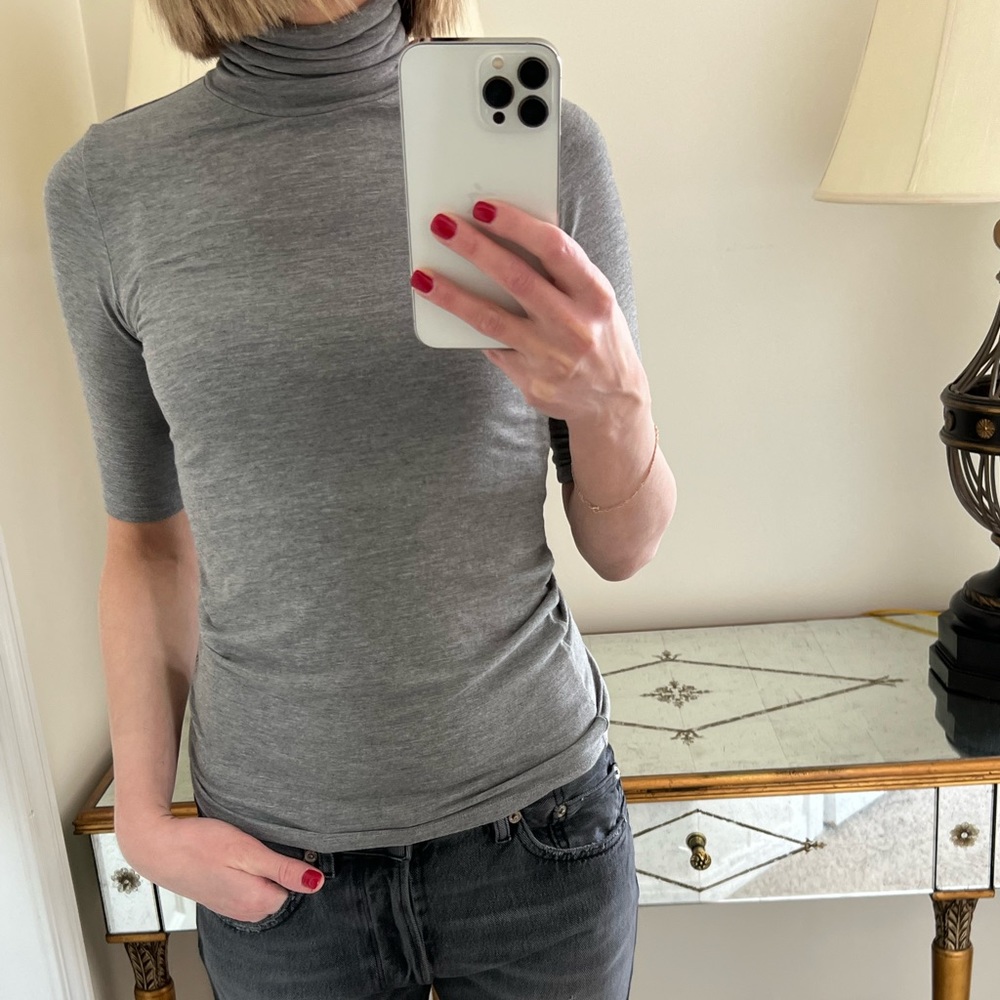 Majestic Paris for Neiman Marcus, Size XS. Soft touch Half-Sleeve Turtleneck.